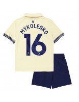 Otroške Nogometnih dresov Everton Vitaliy Mykolenko #16 Gostujoči 2025-26 Kratki rokavi (+ hlače)